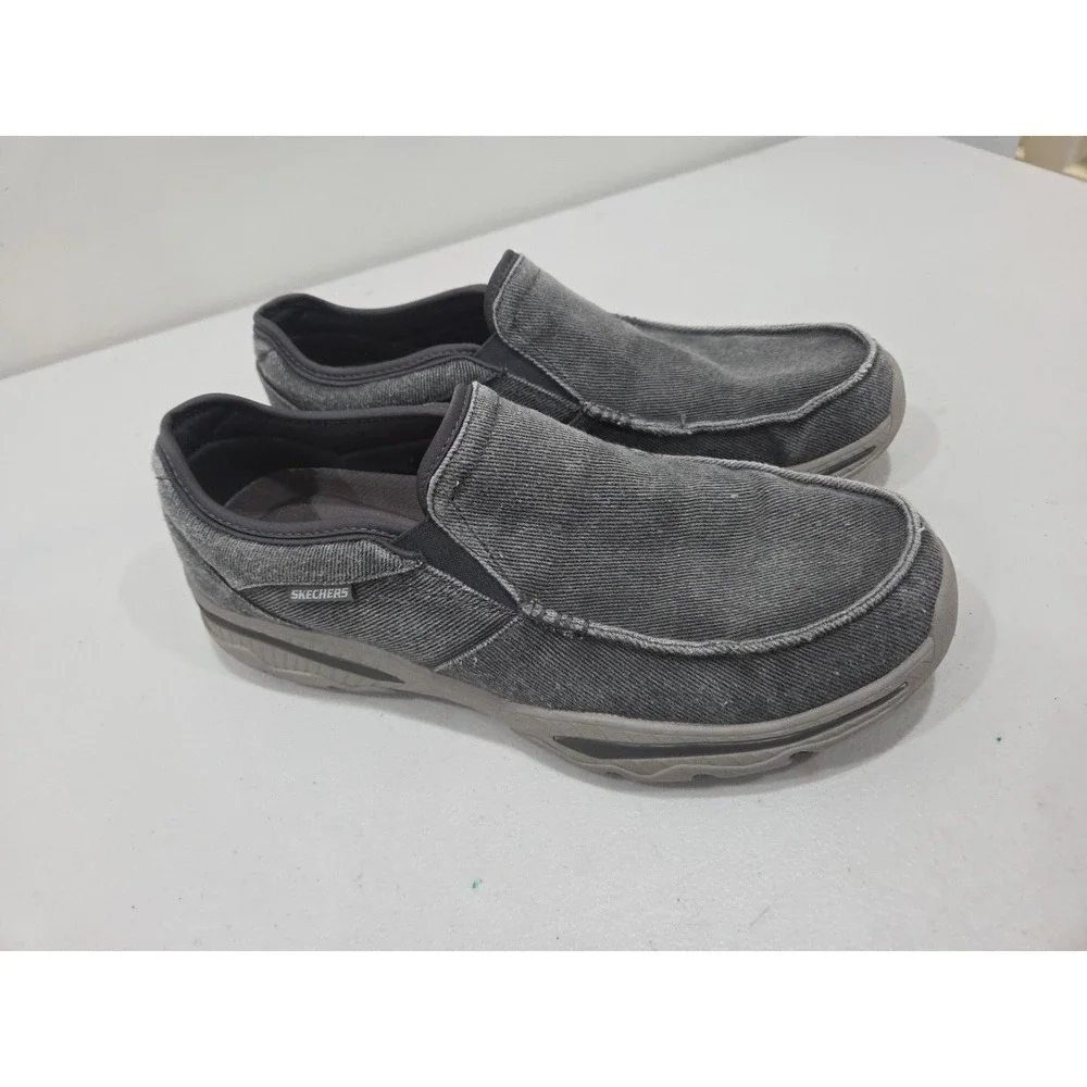Skechers Creston Moseco Shoes Men's12 Gray Comfort Slip On Relaxed Fit Moc Boat